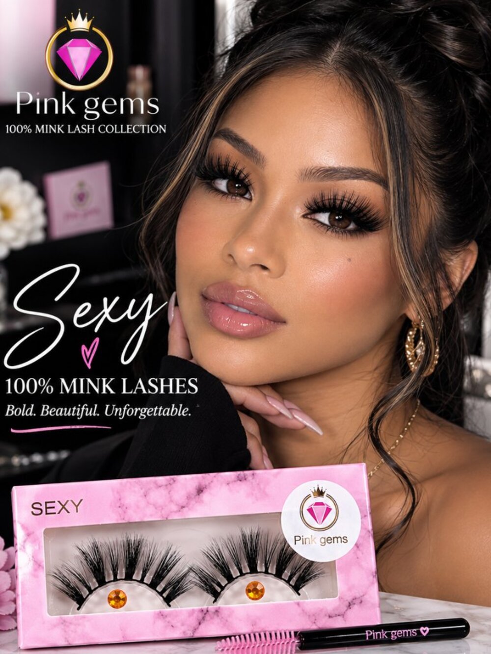 SEXY 100% Mink Lashes – Dramatic Wispy Full Volume Reusable